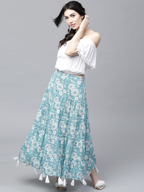 AKS Blue & White Printed ....