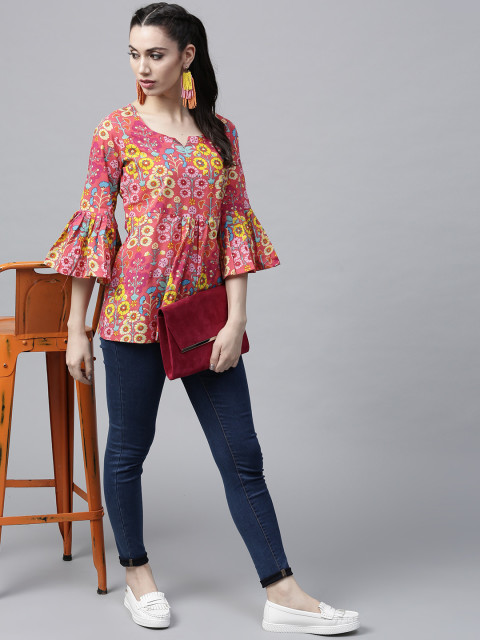 AKS Pink & Yellow Printed....