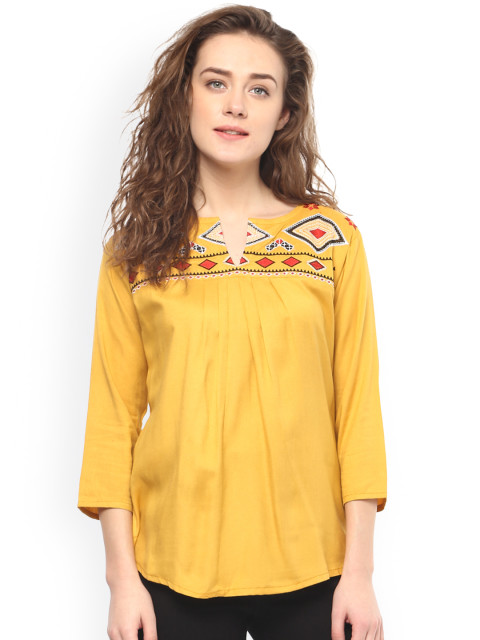 Mayra Women Yellow Printe....