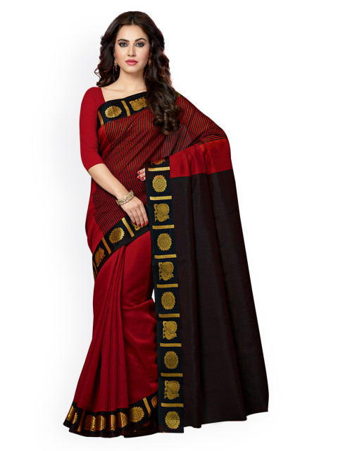 Red & Black Silk Cotton W....
