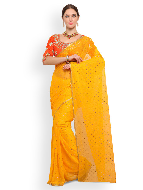 Saree mall Yellow Embelli....